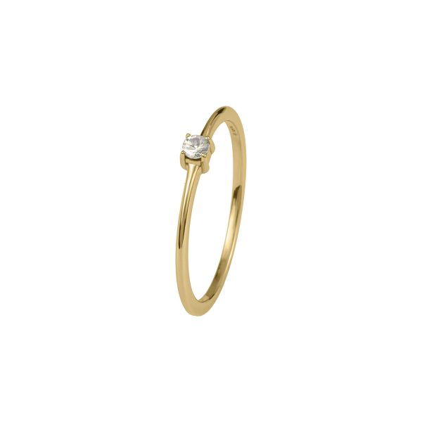 Jacques Lemans SE-R155E58 Damenring Ring Gr. 58 Sterlingsilber vergoldet mit White Topaz